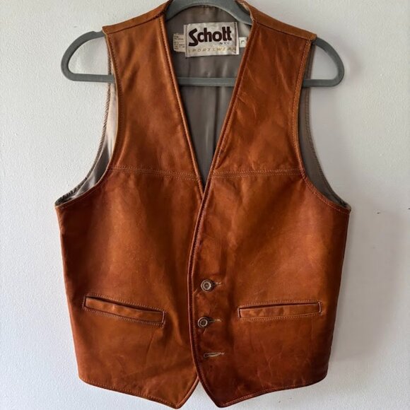 Schott's N.Y.C. Other - Vintage leather vest from Schott N.Y.C. Sportswear, New York City.